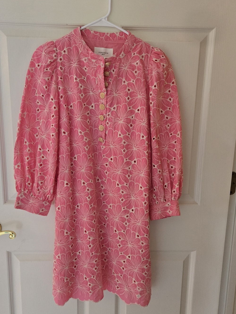 Tuckernuck Pomander Place Pink Floral Eyelet Samantha Dress Small